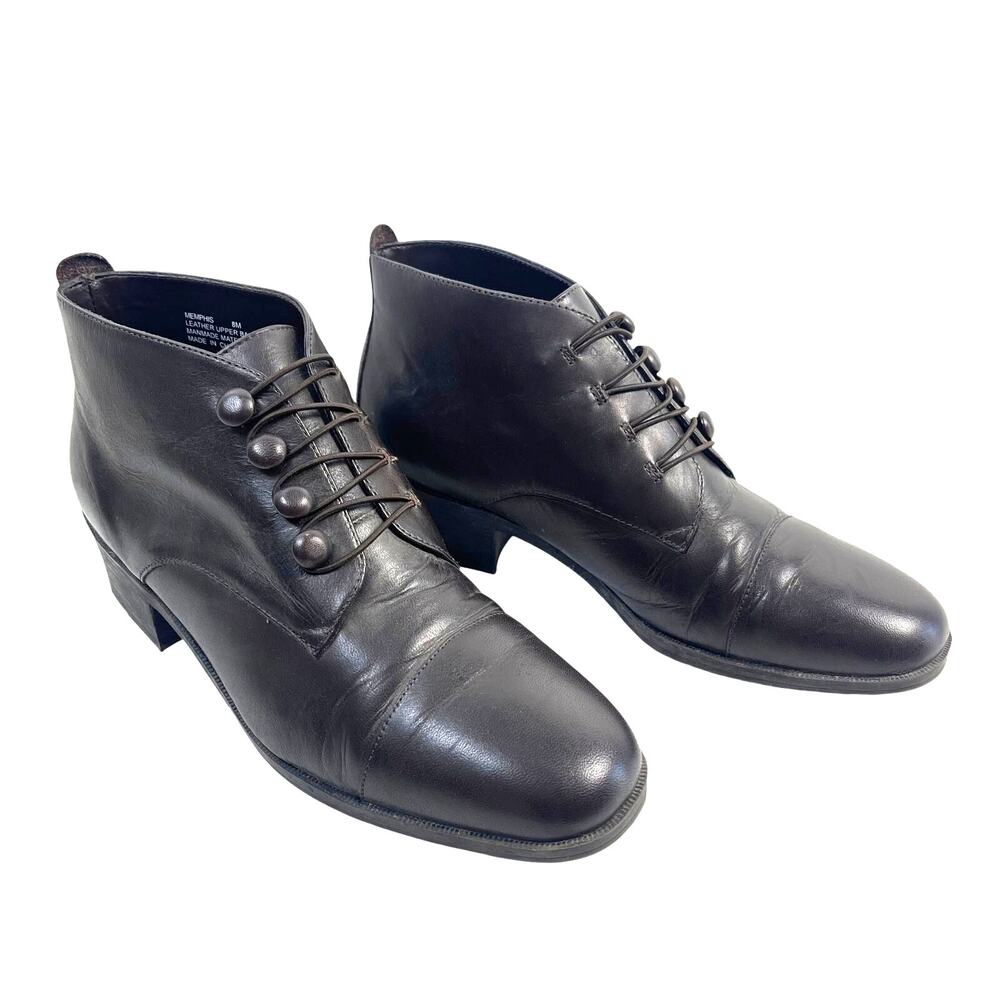 Vintage Partners Brown Leather Ankle Boots: Size 8M